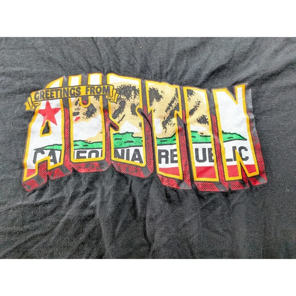 Tultex‎ Austin California Republic Bear Graphic T-Shirt Black XL 202 Mens